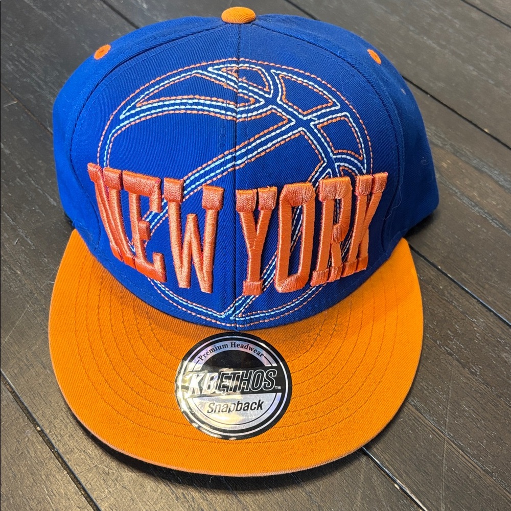 KBETHOS Blue and Orange Snapback Hat